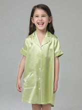22 Momme Cute Button Up Silk Sleep Shirts For Girls - DIANASILK